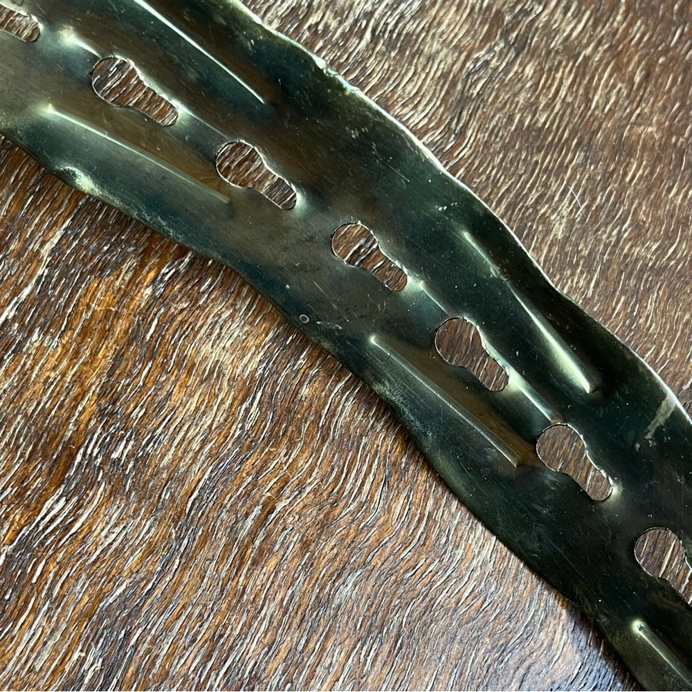 Solid Brass Vintage Belt Leaf Pattern - image 6